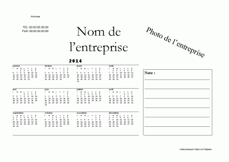 Calendrier A4 Paysage AC07